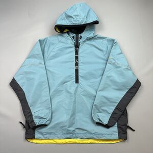 Vintage Nike Jacket Women's Large Blue Half Zip Lightweight Windbreaker 90s